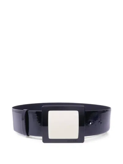 Pre-owned Chanel 2007 Patent Leather Belt In Black
