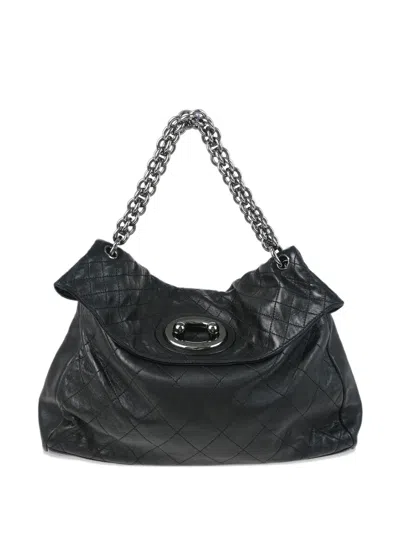 Pre-owned Chanel 2007 Quilted Chain Shoulder Bag In Black