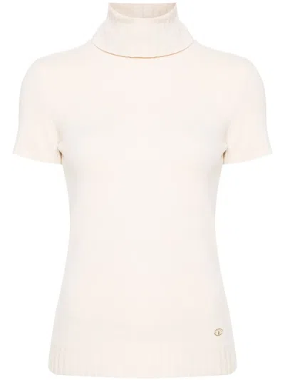 Pre-owned Chanel 2007 Roll-neck Knitted Top In Neutrals