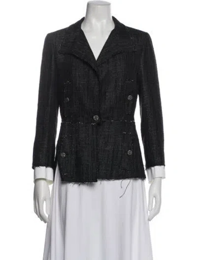 Pre-owned Chanel 2007 Silk Blazer In Black