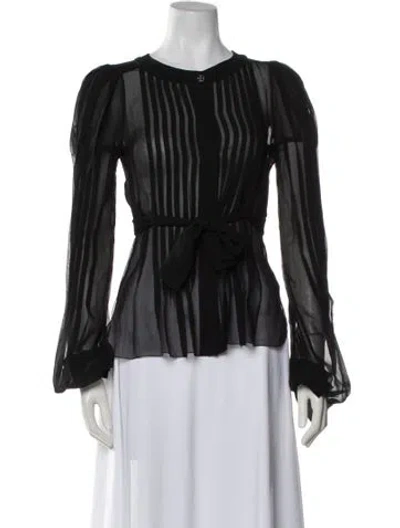 Pre-owned Chanel 2007 Silk Blouse In Black