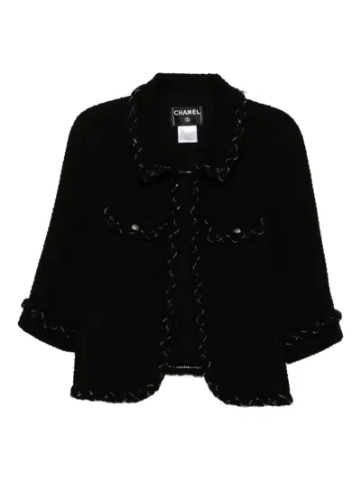 Pre-owned Chanel 2007 Single Breasted Jacket In Black