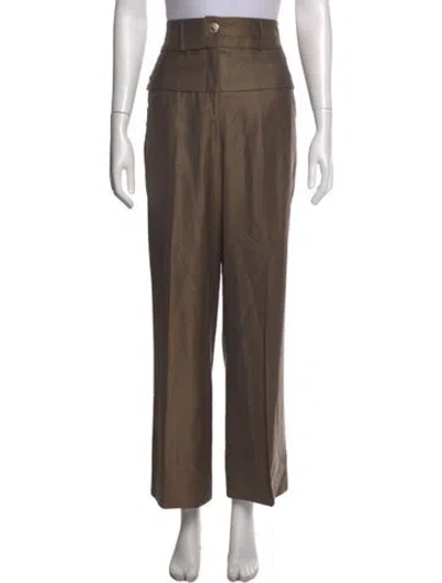 Pre-owned Chanel 2007 Straight Leg Pants In Brown