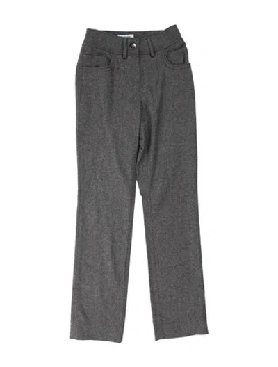 Pre-owned Chanel 2007 Straight Leg Pants In Grey