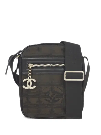 Pre-owned Chanel 2007 Travel Choco Bar Crossbody Bag In Brown