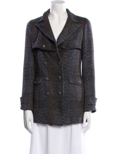 Pre-owned Chanel 2007 Tweed Blazer In Gray