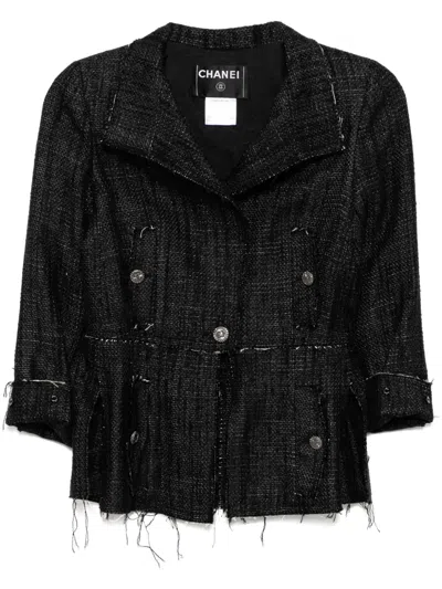 Pre-owned Chanel 2007 Tweed Jacket In Blue