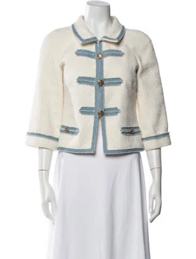 Pre-owned Chanel 2007 Tweed Pattern Jacket In White