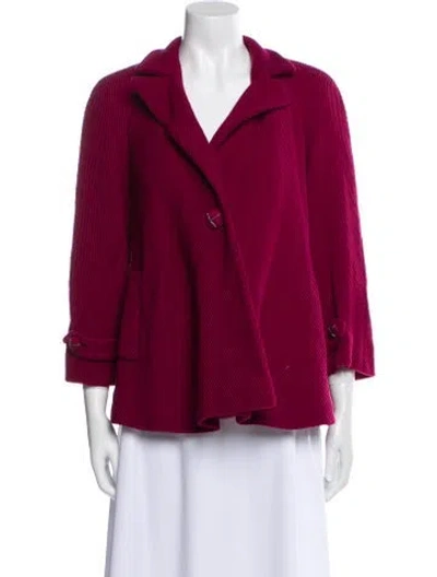 Pre-owned Chanel 2007 Wool Blazer In Burgundy