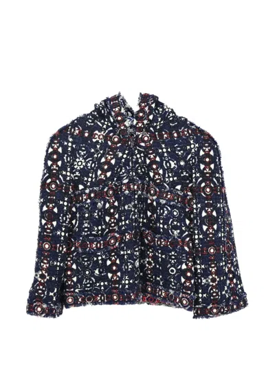 Pre-owned Chanel 2007 Zip-up Tweed Jacket In Blue