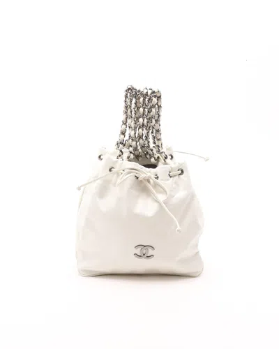 Pre-owned Chanel 2007s Mini Dual Twin Bag In White