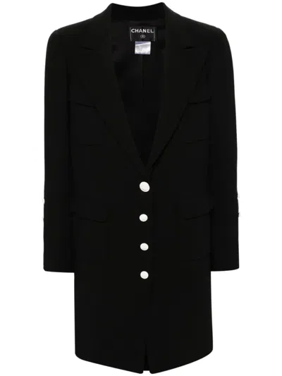 Pre-owned Chanel 2007s Single-breasted Coat In Black