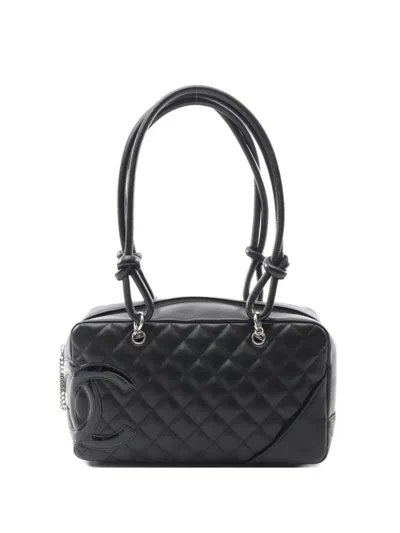 Pre-owned Chanel 2008-2009 Cambon Quilted Shoulder Bag In Black