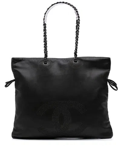 Pre-owned Chanel 2008-2009 Cc Lambskin Studded Bonbons Tote Bag