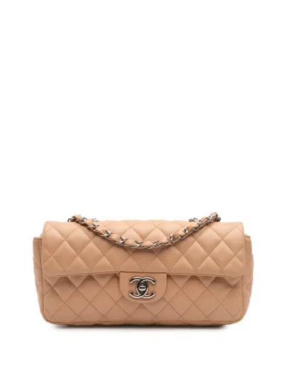 Pre-owned Chanel 2008-2009 Classic Lambskin East West Single Flap Shoulder Bag