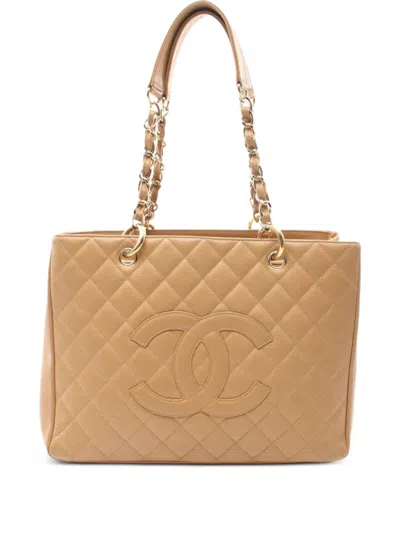 Pre-owned Chanel 2008-2009 Grand Shopping Tote Bag In Brown