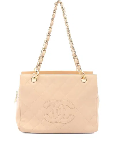 Pre-owned Chanel 2008-2009 Interlocking Cc Matelassé Tote Bag In Neutral