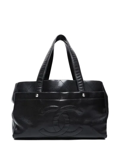 Pre-owned Chanel 2008-2009 Large Cc Mark Timeless Shoulder Bag In Black