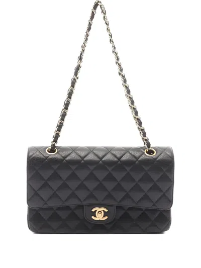 Pre-owned Chanel 2008-2009 Matelasse Flap Chain Shoulder Bag In Black