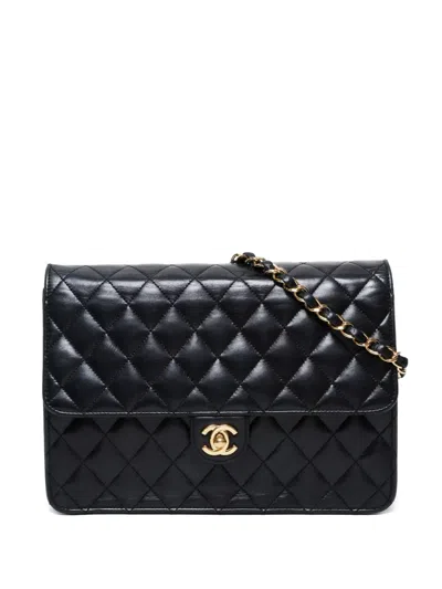 Pre-owned Chanel 2008-2009 Matelassé Shoulder Bag In Black