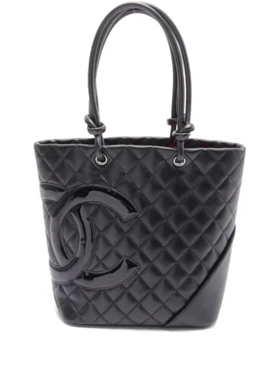 Pre-owned Chanel 2008-2009 Medium Cambon Ligne Tote Bag In Black