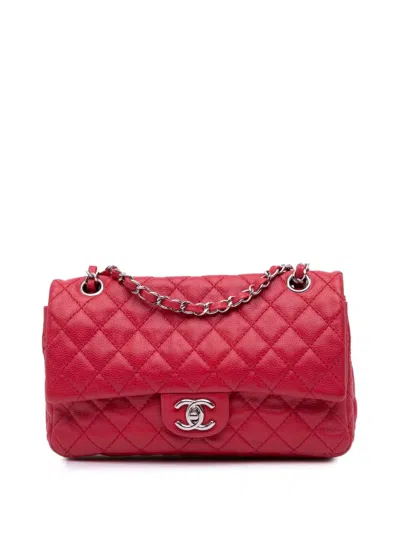 Pre-owned Chanel 2008-2009 Medium Classic Caviar Double Flap Shoulder Bag