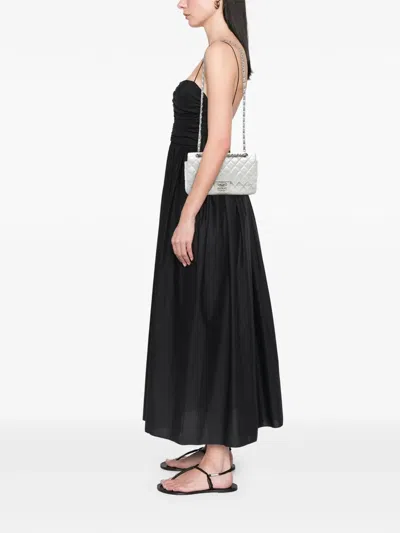 Pre-owned Chanel 2008-2009 Medium Classic Lambskin Double Flap Shoulder Bag In Silver