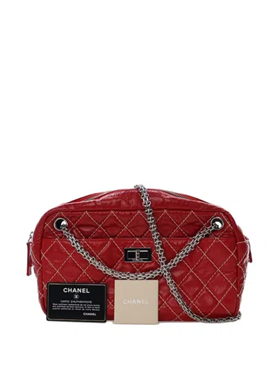 Pre-owned Chanel 2008-2009 Medium Quilted Aged Calfskin Reissue Camera Bag Crossbody Bag In Red