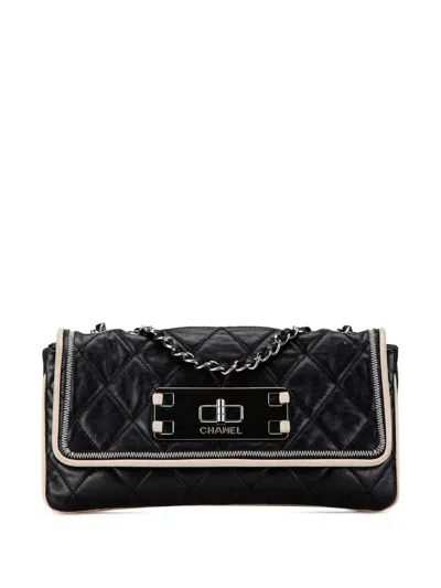 Pre-owned Chanel 2008-2009 Quilted Lambskin Reissue East West Flap Shoulder Bag In White