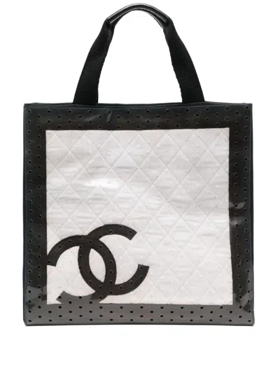 Pre-owned Chanel 2008-2009 Quilted Tote Bag In Black