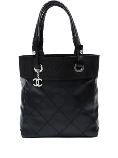 Pre-owned Chanel 2008-2009 Quilted Tote Bag In Black