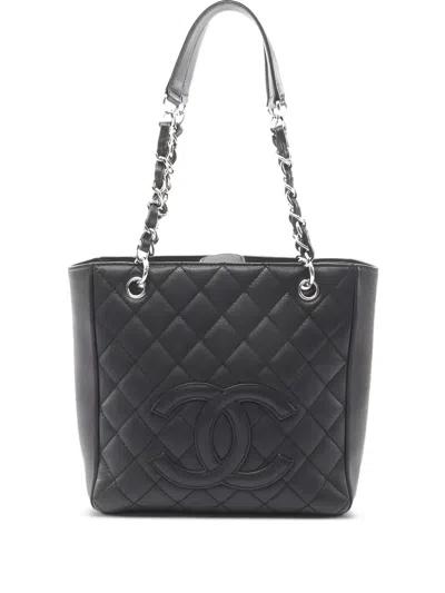 Pre-owned Chanel 2008-2009 Quilted Tote Bag In Black