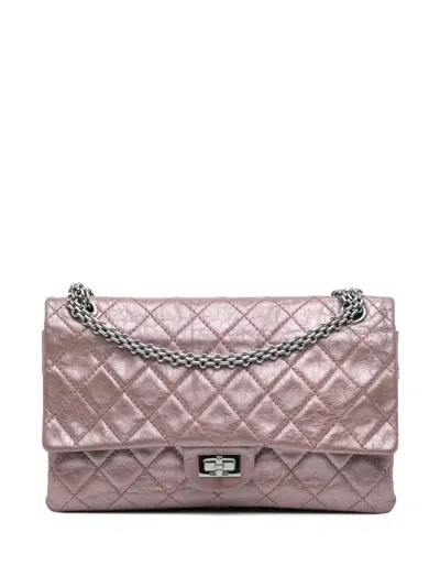 Pre-owned Chanel 2008-2009 Reissue 2.55 Aged Metallic Calfskin Double Flap 226 Shoulder Bag In Pink