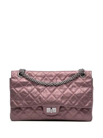 Pre-owned Chanel 2008-2009 Reissue 2.55 Aged Metallic Calfskin Double Flap 226 Shoulder Bag In Pink
