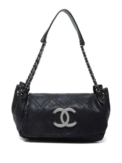 Pre-owned Chanel 2008-2009 Wild Stitch Shoulder Bag In Black