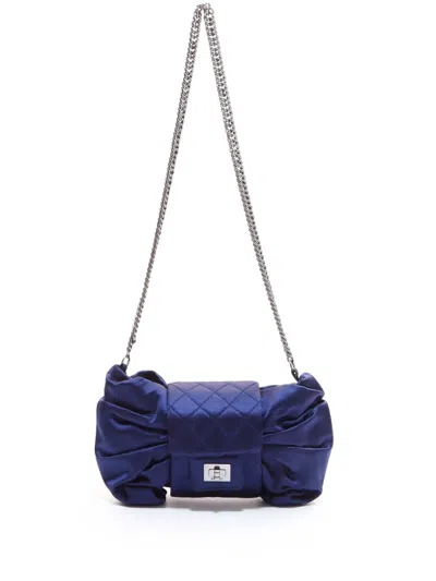 Pre-owned Chanel 2008 2.55 Bow Shoulder Bag In Blue