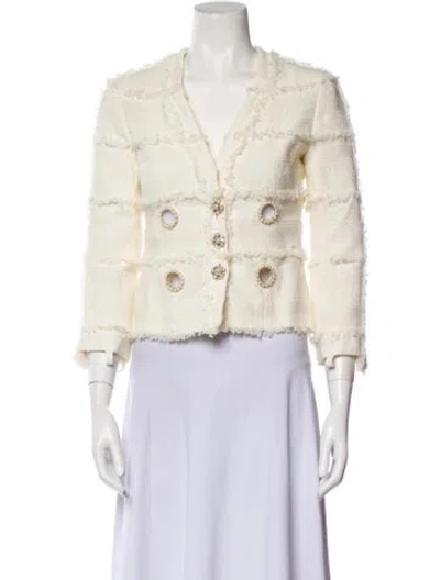 Pre-owned Chanel 2008 Animal Print Blazer In Silver