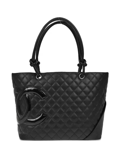 Pre-owned Chanel 2008 Cambon Handbag In Black