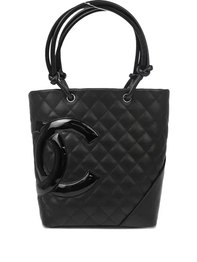 Pre-owned Chanel 2008 Cambon Ligne Tote Bag In Black