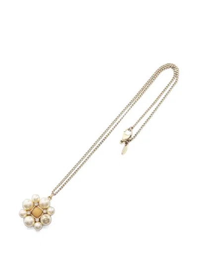 Pre-owned Chanel 2008 Cc Coco Mark Necklace In Gold