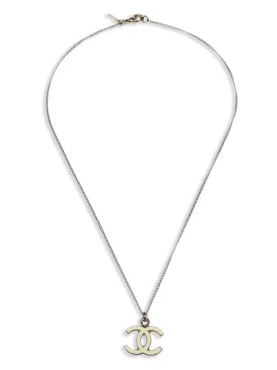 Pre-owned Chanel 2008 Cc-pendant Necklace In 银色