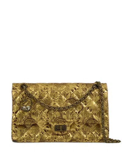 Pre-owned Chanel 2008 Classic Double Flap Shoulder Bag In Gold