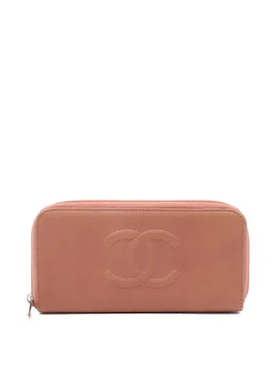 Pre-owned Chanel 2008 Coco Mark Wallet In Pink
