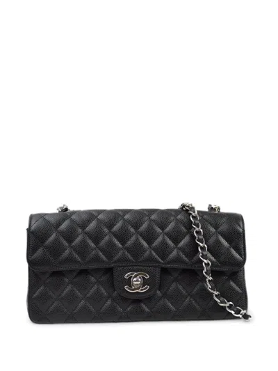 Pre-owned Chanel 2008 East West Shoulder Bag In Black