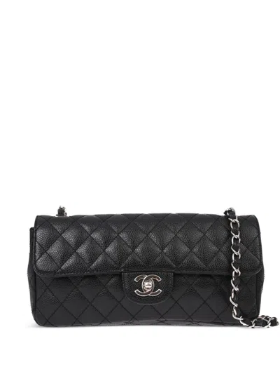 Pre-owned Chanel 2008 East West Shoulder Bag In Black