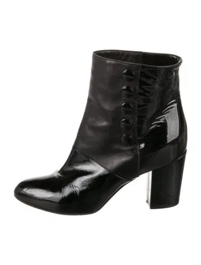 Pre-owned Chanel 2008 Interlocking Cc Logo Boots In Black