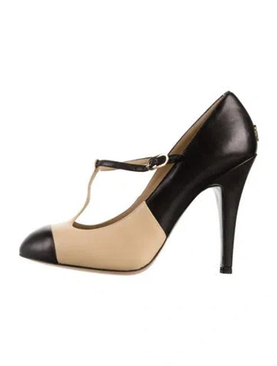 Pre-owned Chanel 2008 Interlocking Cc Logo T-strap Pumps
