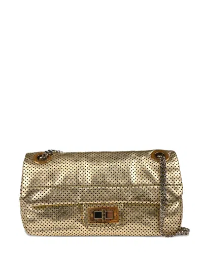 Pre-owned Chanel 2008 Mademoiselle Crossbody Bag In Gold