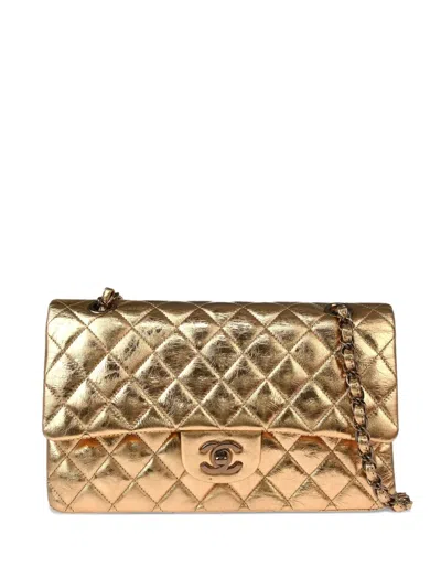 Pre-owned Chanel 2008 Medium Double Flap Shoulder Bag In Gold