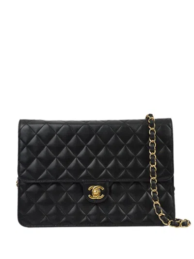Pre-owned Chanel 2008 Medium Half Flap Shoulder Bag In 黑色